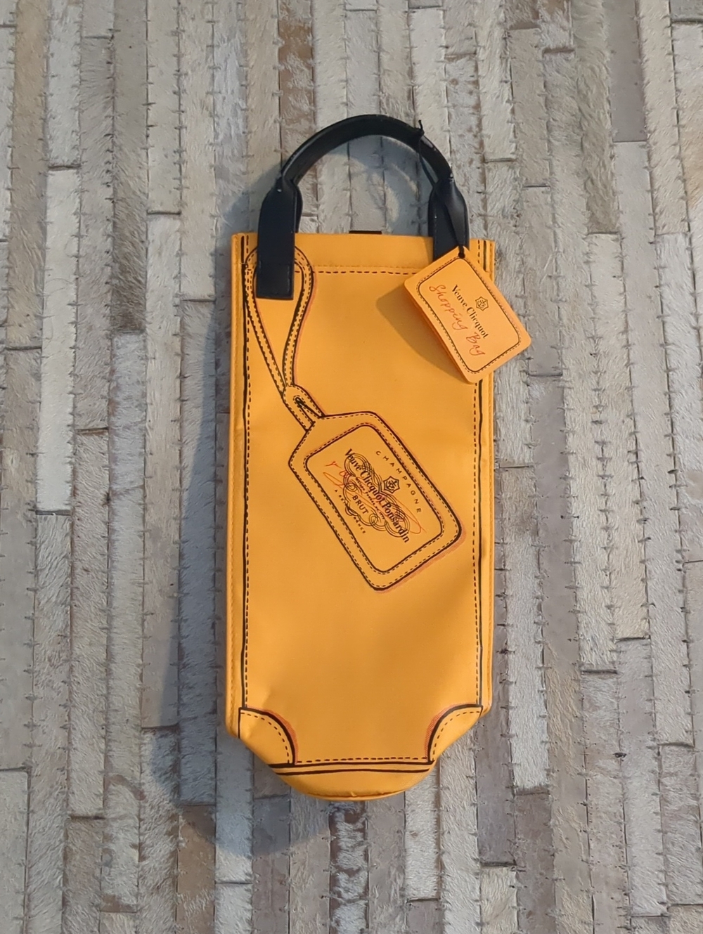 Veuve Clicquot Insulated Champagne Carrier Bottle Shopping Bag Yellow NWT